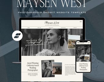 Photographer Website Template: Sleek Photography Business Web Design (Showit Site Template)