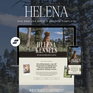 Dog Breeder Website Template: Rustic Dog Kennel Pet Business Web Design (Showit Site Template)