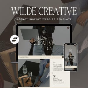 Plantilla de sitio web para agencia: Gestor de redes sociales de lujo, coach de marketing, creador de contenido, diseño web (plantilla de sitio Showit)