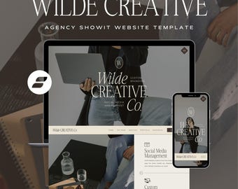 Agency Website Template: Luxury Social Media Manager Marketing Coach Content Creator Web Design (Showit Site Template)