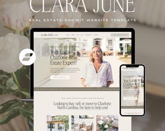 Real Estate Agent Website Template: Realtor Broker Agency Web Design (Showit Site Template)