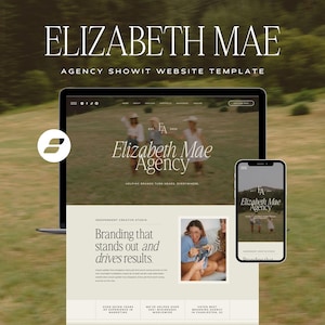 Agency Website Template: Neutral Social Media Manager Marketing Coach Content Creator Web Design (Showit Site Template)