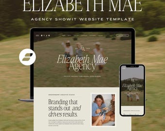 Agency Website Template: Neutral Social Media Manager Marketing Coach Content Creator Web Design (Showit Site Template)