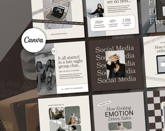Agency Instagram Post Templates: Social Media Manager Marketing & Branding Business Insta (IG Canva Templates)