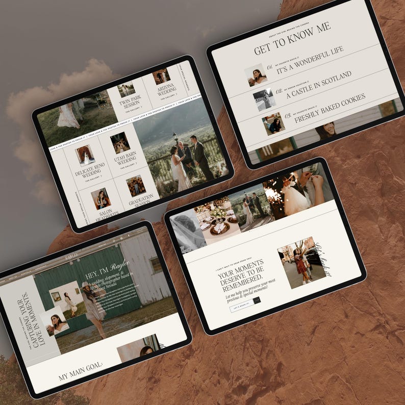 Photographer Website Template Romantic Photography Business Web Design