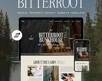 Airbnb Website Template: Rustic Rental Property Vrbo Cabin Web Design (Showit Site Template)