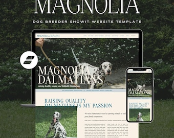 Dog Breeder Website Template: Sleek Dog Kennel Pet Business Web Design (Showit Site Template)