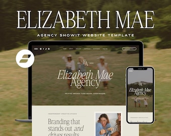 Agency Website Template, Social Media Manager Website Template, Marketing Agency Website, Virtual Assistant, UGC, Coach, Showit Template