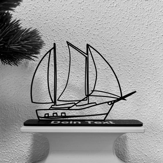 Personalized Sailing Ship Silhouette - Gift for Sailors and Athletes