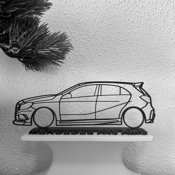 Mercedes A45 AMG Silhouette Car Gift for Car Lovers