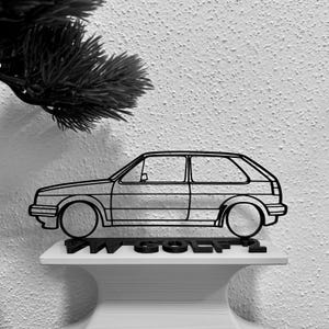 VW Golf 2 GTI Silhouette, regalo para amantes de los coches