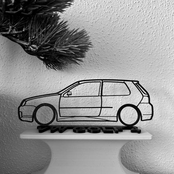 VW Golf 4 Silhouette Car Gift for Car Lovers