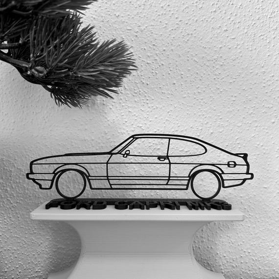 Ford Capri MK3 Silhouette Car Gift for Car Lovers