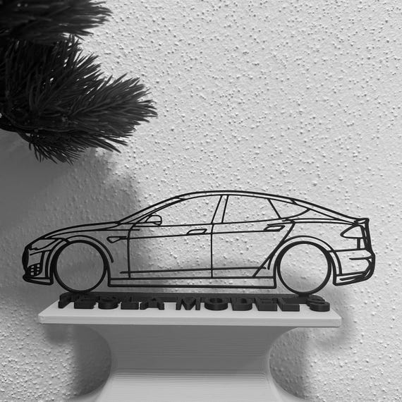 Tesla Model S Silhouette Car Gift for Car Lovers