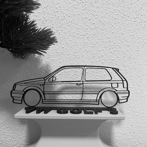 VW Golf 3 Silhouette Car Gift for Car Lovers