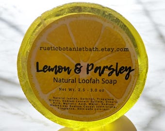 Lemon & Parsley Loofah Soap: Natural Exfoliating Hand Soap