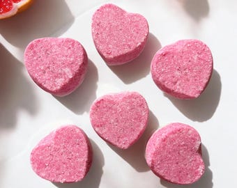 Heart-Shaped Body Scrub Bar, salt scrub, body buff, sea salt scrub, Dead Sea salts, sea salt soap, grapefruit essential oils, natural vegan