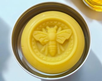 Honey Beeswax Solid Lotion Bar: Natural Body Butter in Travel Tin