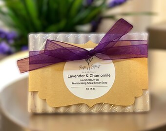 Hand-Poured Lavender Chamomile Soap: Shea Butter & Colloidal Oats