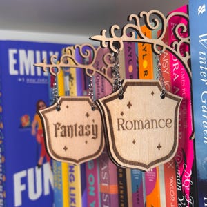 bookshelf tavern signs | categorize books | bookshelf accessories | bookshelf organizer | wood laser cut and engraved