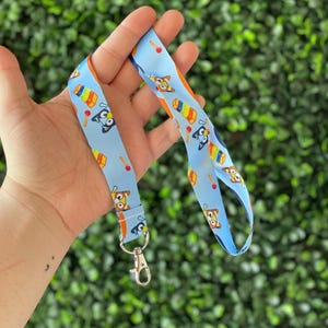 Bluey pup Lanyard  | Keyfob | Cartoon | Blue Pup | Orange pup | puppy