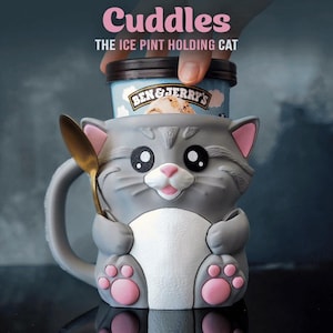 Kuschelt die Katze Eis Pint-Halter