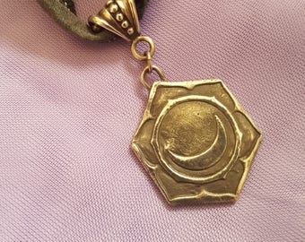 Sacral Chakra  Silver Medallion