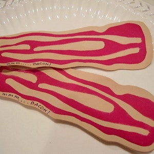 Leather Bacon Bookmark, Meaty Manly Gift, Bibliophile Gift, Bacon Gift, Manly Giftage, Bacon Replica on Leather image 2