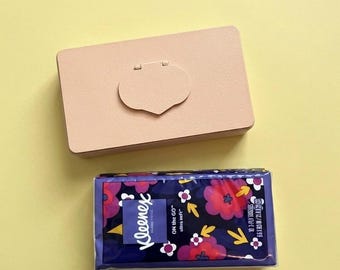 Estuche para pañuelos de viaje - Estuche para pañuelos de tamaño viaje - Estuche para pañuelos de bolsillo - Estuche rígido - Diseño marrón