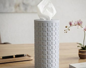 Cylinder Kleenex Tissue Box Cover - Round Box of Tissues - Tissue Box for Home and Office