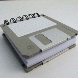 Floppy Disk Notebook JUMBO Gray Computer Disk Recycled Geek Gear Blank Mini 125 sheets image 2