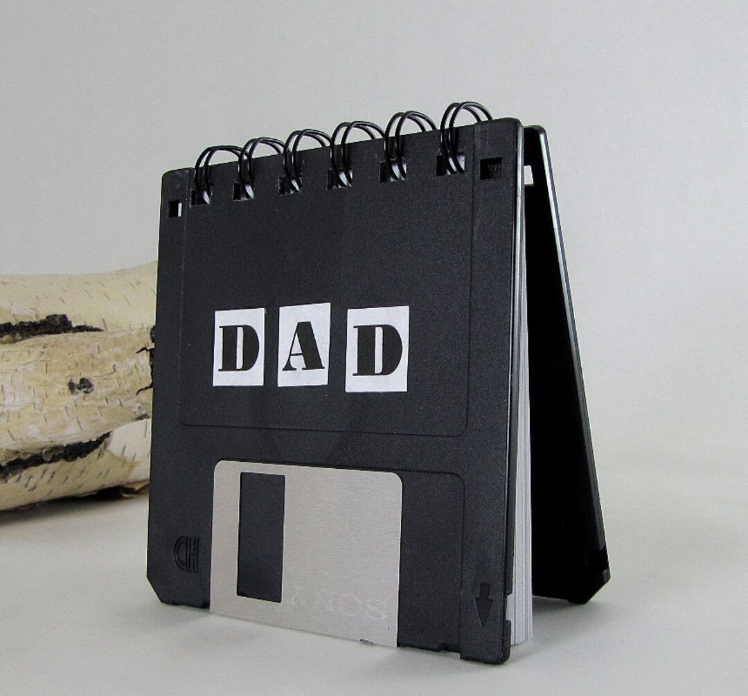 DAD Floppy Disk Recycled Blank Mini Notebook in Black - Etsy