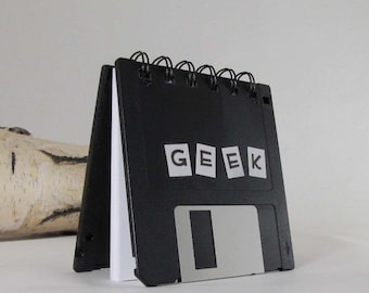 Original Geek Recycled Blank Floppy Disk Mini Notebook in Black