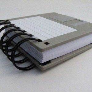 Floppy Disk Notebook JUMBO Gray Computer Disk Recycled Geek Gear Blank Mini 125 sheets image 4