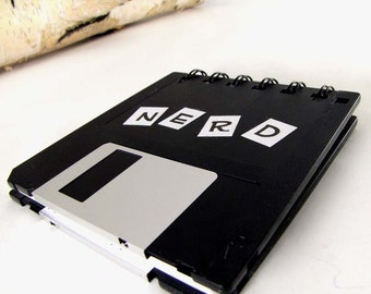 Original Nerd Recycled Blank Floppy Disk Mini Notebook in Black