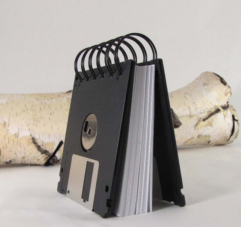 Jumbo Black Computer Floppy Disk Notebook Recycled Geek Gear Blank Mini ...