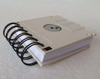 Floppy Disk Notebook JUMBO Off White Computer Disk Recycled Geek Gear Blank Mini 125 sheets