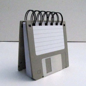 Floppy Disk Notebook JUMBO Gray Computer Disk Recycled Geek Gear Blank Mini 125 sheets image 1