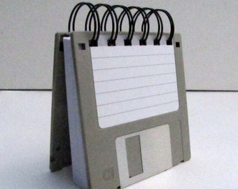 Floppy Disk Notebook JUMBO Gray Computer Disk Recycled Geek Gear Blank Mini 125 sheets