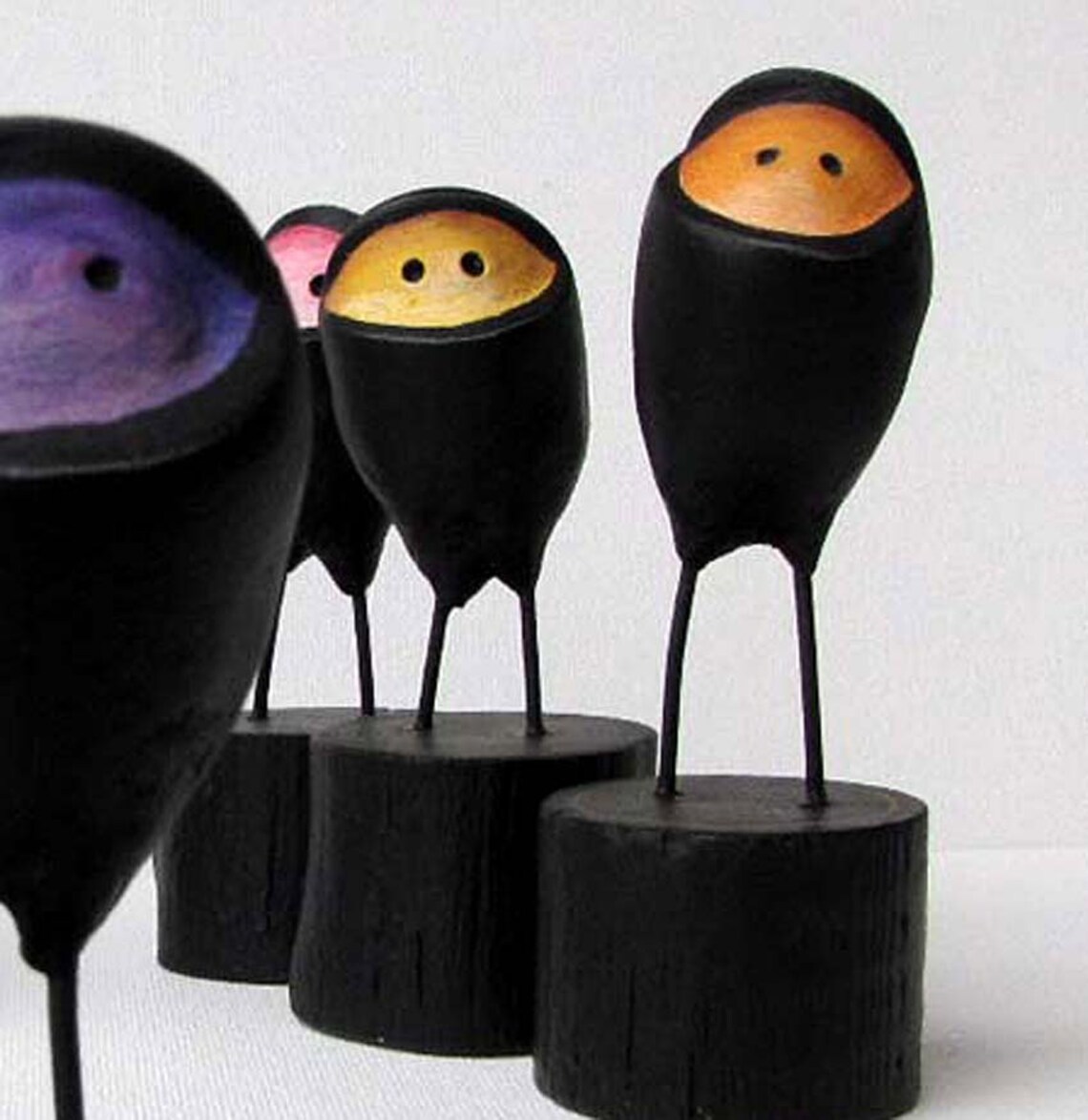 Paper Mache Orange Ninja Easter Egg on wooden block Etsy