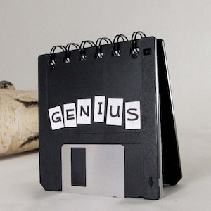 Original Genius Recycled Blank Floppy Disk Mini Notebook in Black