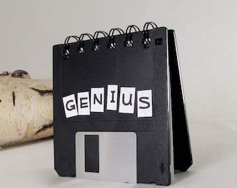 Original Genius Recycled Blank Floppy Disk Mini Notebook in Black