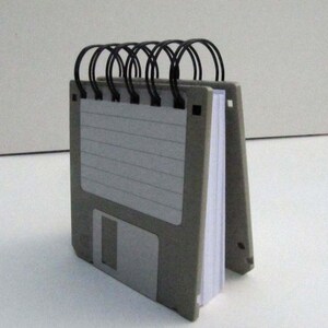 Floppy Disk Notebook JUMBO Gray Computer Disk Recycled Geek Gear Blank Mini 125 sheets image 3