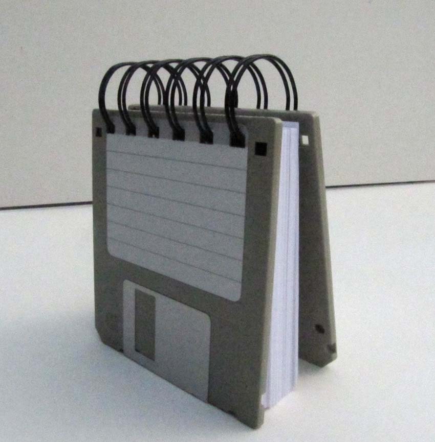 Computer Cardboard Disc Floppy Disk Notebook JUMBO Gray Computer Disk Recycled Geek Gear Blank ...