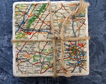 Marble coasters - Charlottesville/Richmond Map