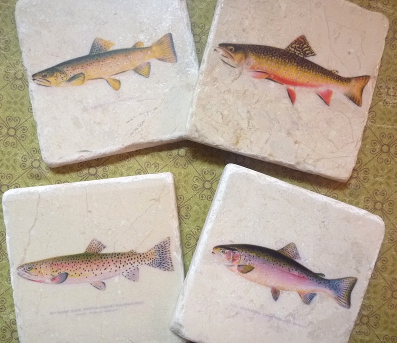 Marble coasters Fly fishing image 1