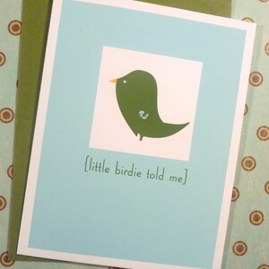 Little green birdie single card