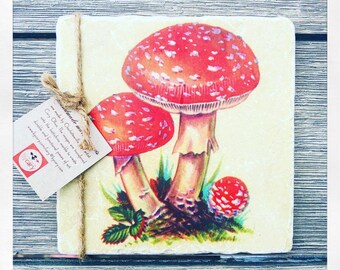 Marble trivet - Vintage mushroom (fly amanita)