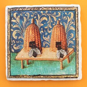 Marble trivet - Vintage Bees Trivet