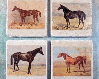 Marble coasters - Vintage horses